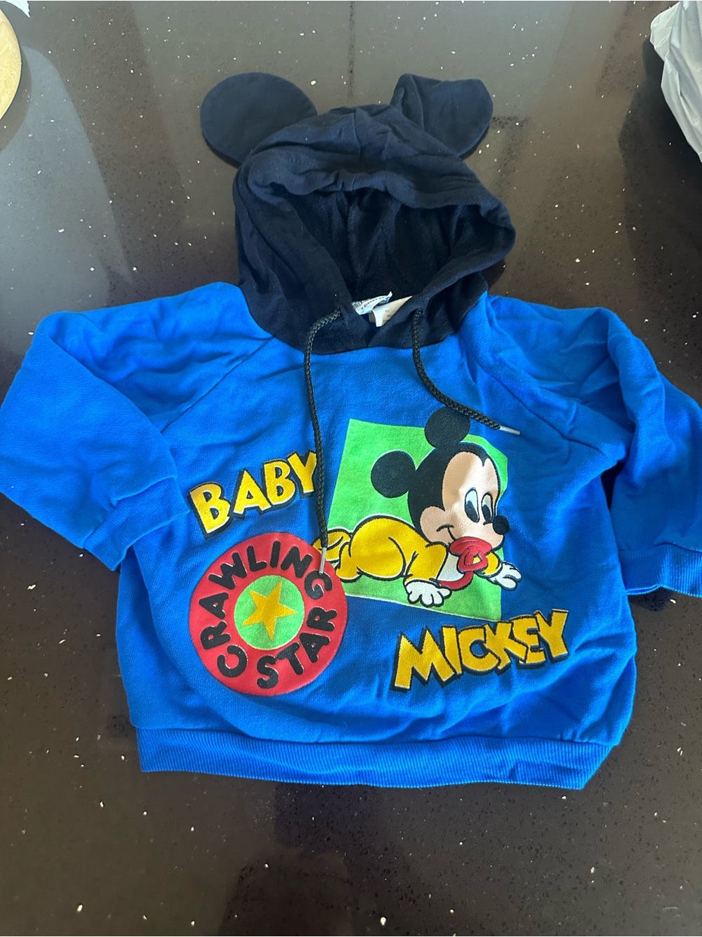 Disney Blue Mickey Ear Hooded Sweatshirt for Kids